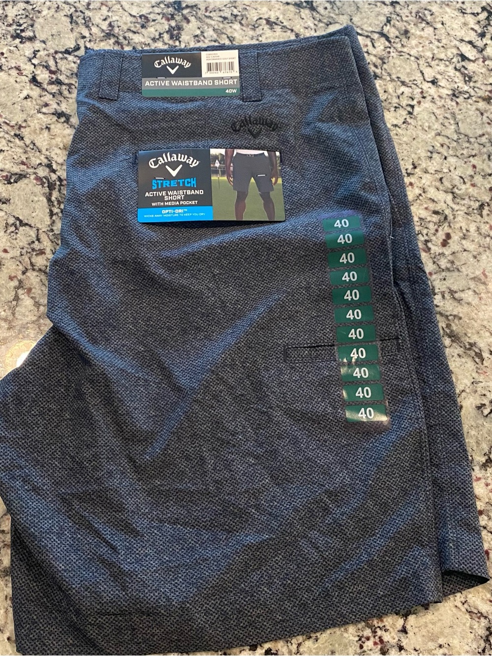 Callaway Men's Navy Heather Stretch Active Waistband Shorts